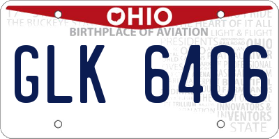 OH license plate GLK6406