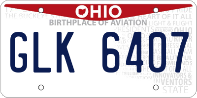 OH license plate GLK6407
