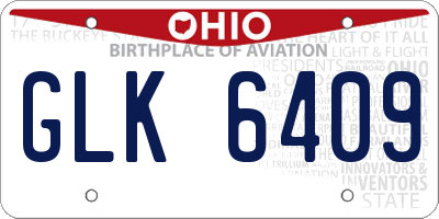 OH license plate GLK6409