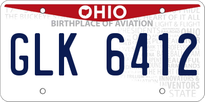 OH license plate GLK6412