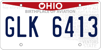 OH license plate GLK6413