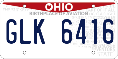 OH license plate GLK6416