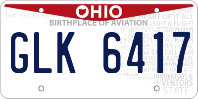 OH license plate GLK6417