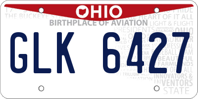 OH license plate GLK6427