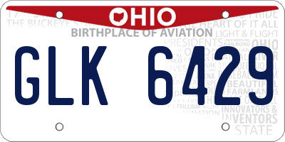 OH license plate GLK6429
