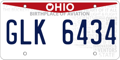 OH license plate GLK6434