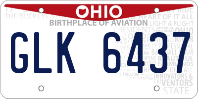 OH license plate GLK6437