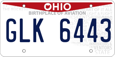 OH license plate GLK6443