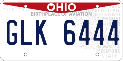 OH license plate GLK6444