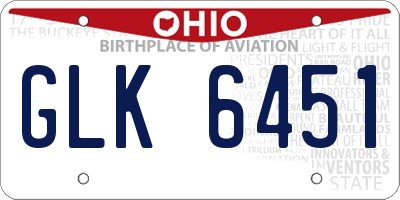 OH license plate GLK6451
