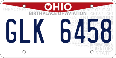 OH license plate GLK6458