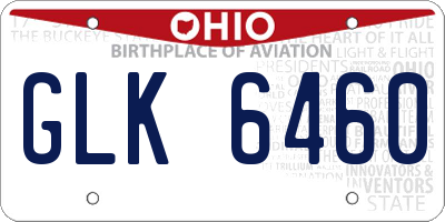 OH license plate GLK6460