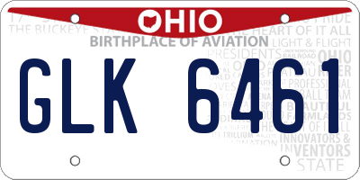 OH license plate GLK6461