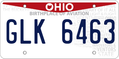 OH license plate GLK6463