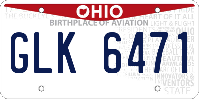 OH license plate GLK6471