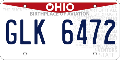 OH license plate GLK6472