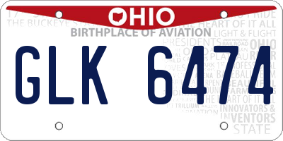 OH license plate GLK6474
