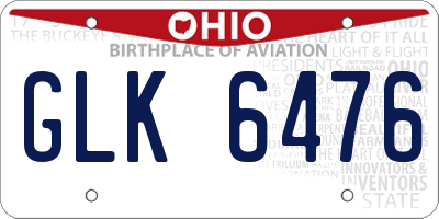 OH license plate GLK6476