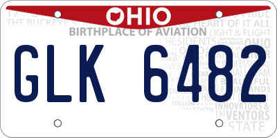 OH license plate GLK6482
