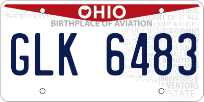 OH license plate GLK6483