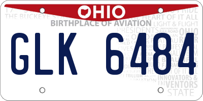 OH license plate GLK6484