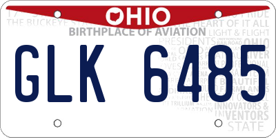 OH license plate GLK6485