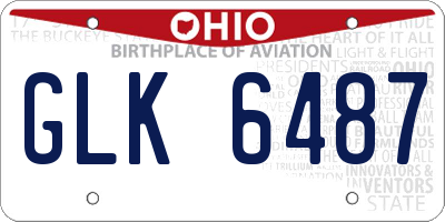 OH license plate GLK6487