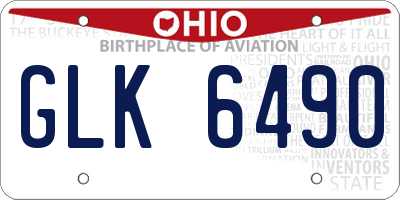 OH license plate GLK6490
