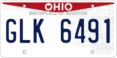 OH license plate GLK6491