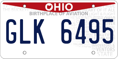 OH license plate GLK6495