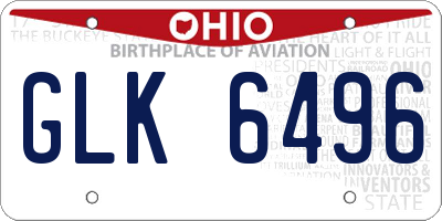 OH license plate GLK6496