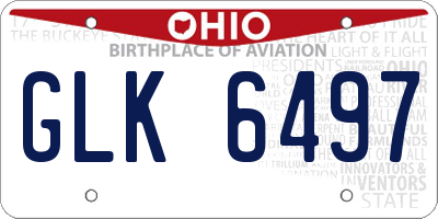 OH license plate GLK6497