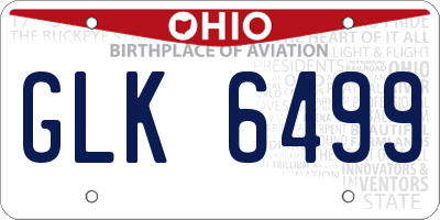OH license plate GLK6499