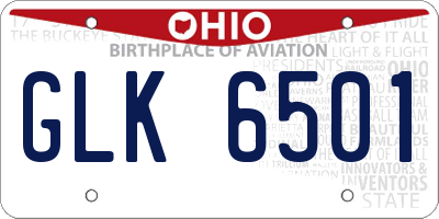 OH license plate GLK6501