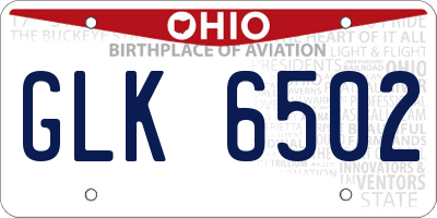 OH license plate GLK6502