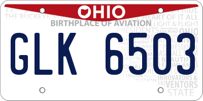 OH license plate GLK6503