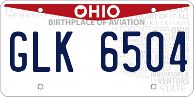 OH license plate GLK6504