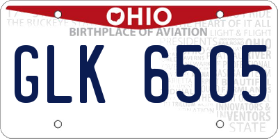 OH license plate GLK6505