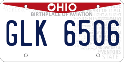 OH license plate GLK6506