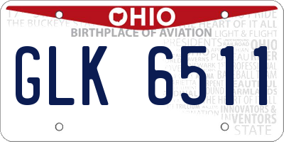 OH license plate GLK6511
