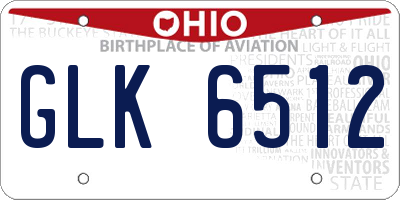 OH license plate GLK6512