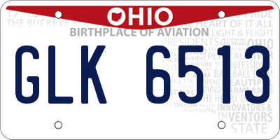 OH license plate GLK6513