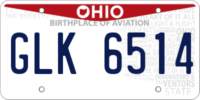 OH license plate GLK6514