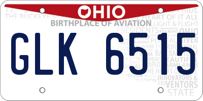 OH license plate GLK6515