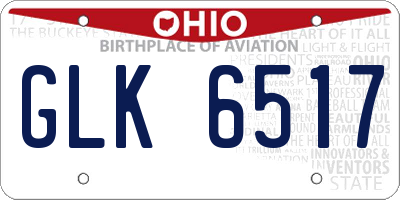 OH license plate GLK6517