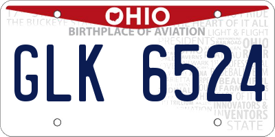 OH license plate GLK6524