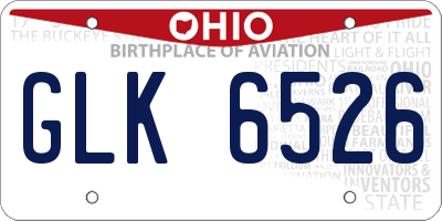 OH license plate GLK6526