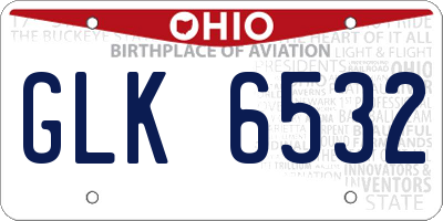 OH license plate GLK6532