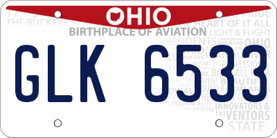 OH license plate GLK6533