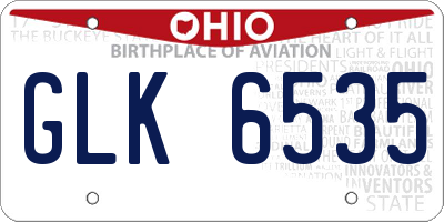 OH license plate GLK6535